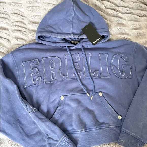 True Religion Indigo Pullover Hoodie - Picture 2 of 4